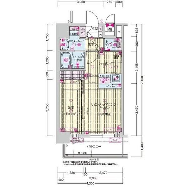 プレサンス鶴橋トレヴィエの間取り
