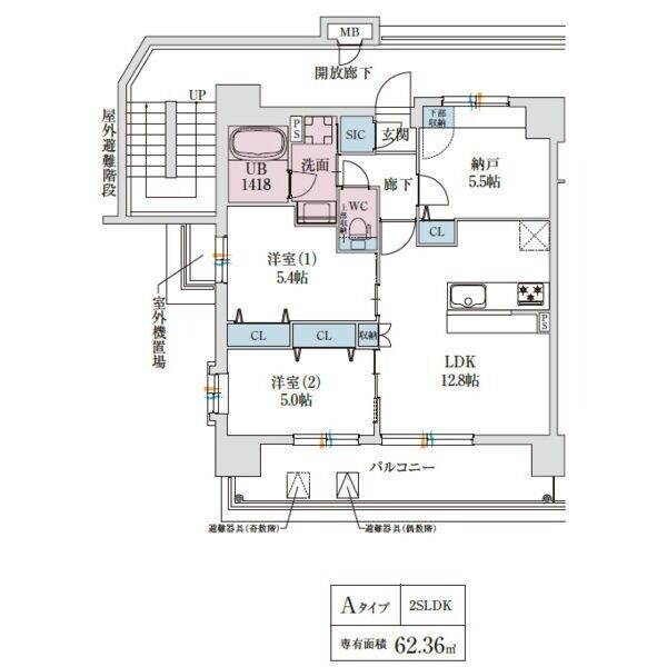 スプランディッド玉造DUEの間取り