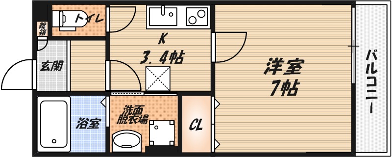 仮称)高槻市古曽部共同住宅の間取り