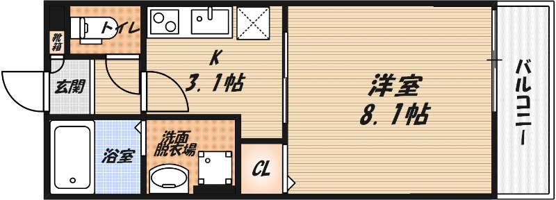 仮称)高槻市古曽部共同住宅の間取り