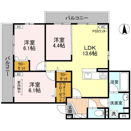 西院松井町の完工年月(2025年12月)築の賃貸アパートの間取り