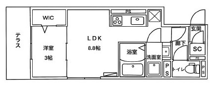 西院清水町の完工年月(2022年12月)築の賃貸アパートの間取り