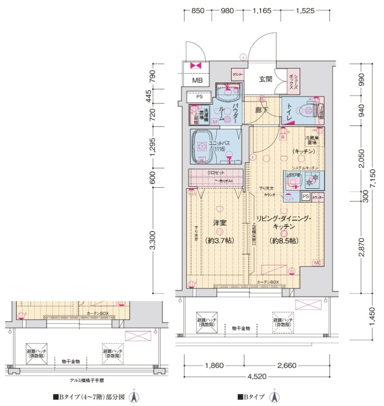 西院西溝崎町の完工年月(2026年1月)築の賃貸マンションの間取り