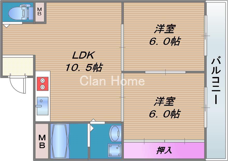 ローズマンション新深江の間取り