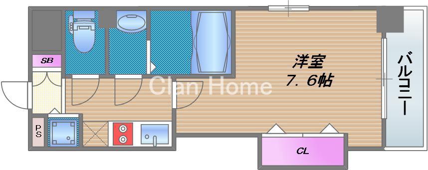 Luxe玉造Ⅱの間取り