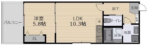 吉文字町の完工年月(2026年3月)築の賃貸マンションの間取り