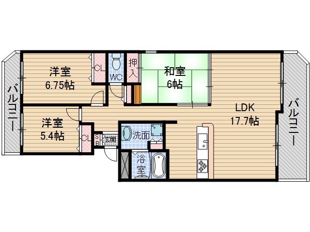 マウントビュー西田中の間取り