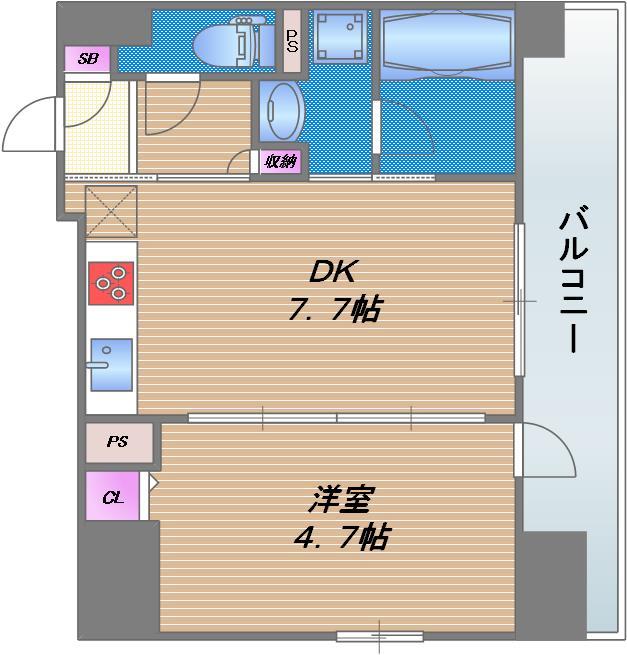 セイワパレス玉造駅前の間取り