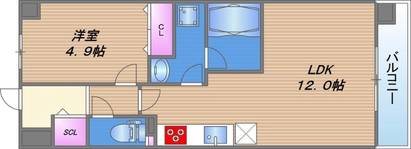 プラウディア今里の間取り