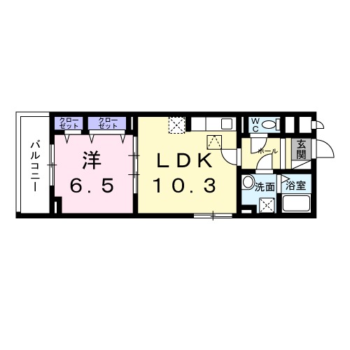 大池の完工年月(2026年1月)築の賃貸アパートの間取り