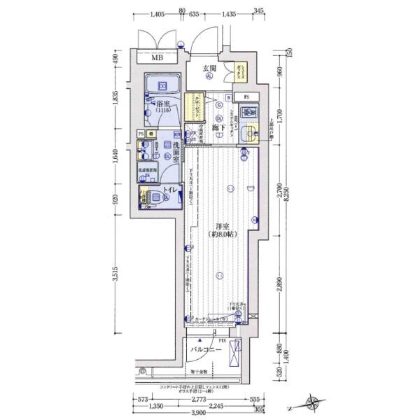 浄土寺西田町の完工年月(2023年3月)築の賃貸マンションの間取り