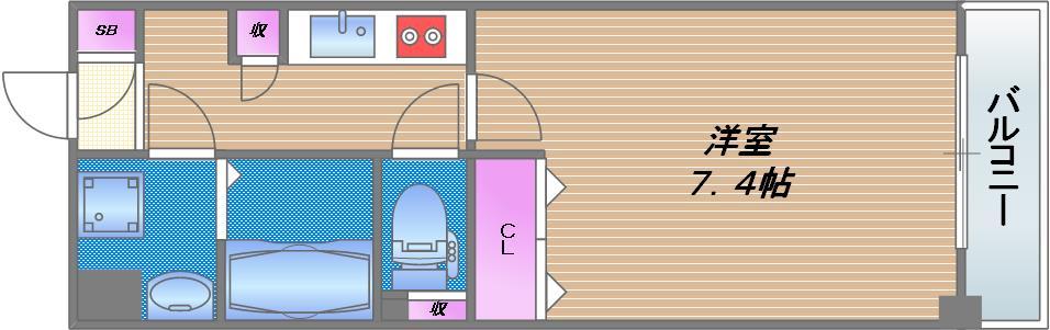 ラムール玉造の間取り
