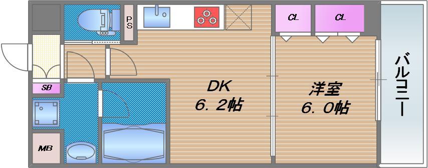 Vert soleil真田山の間取り