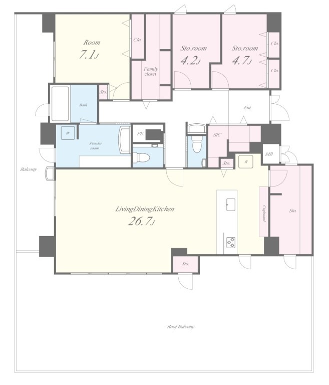 プレミアムコート千里丘の間取り