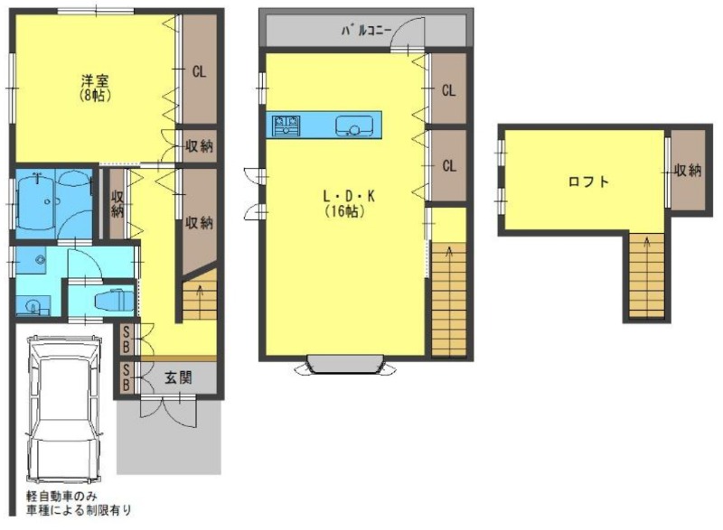 壬生松原町の完工年月(2006年9月)築の賃貸一戸建ての間取り