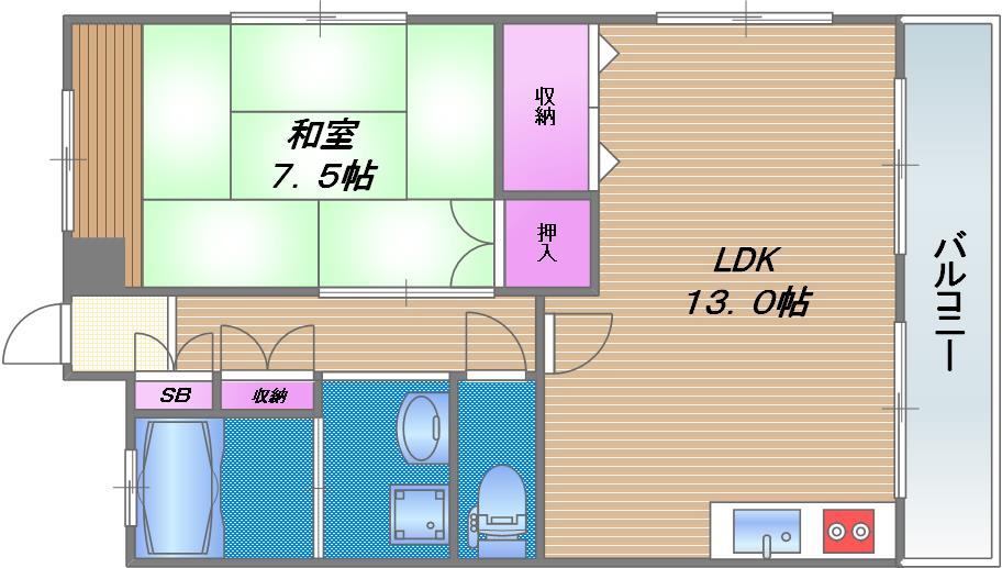 グランドハイツ北深江の間取り