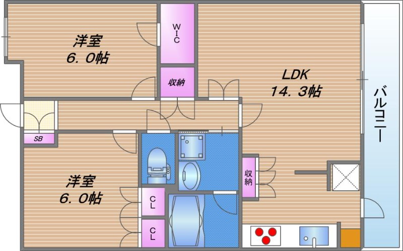ネバーランド玉造の間取り