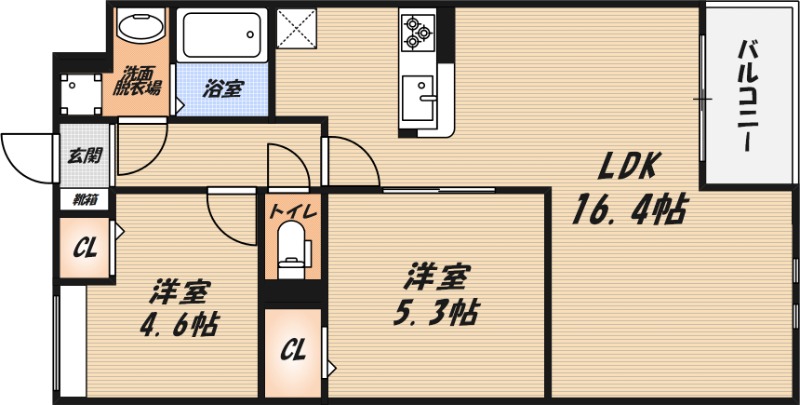 カーサク芥川の間取り
