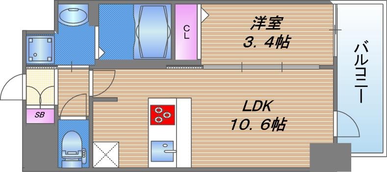 S-RESIDENCE堺筋本町Deuxの間取り