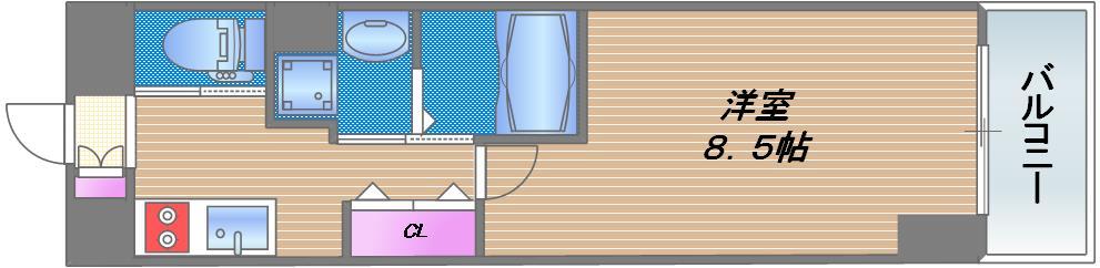 エイチ・ツーオー新深江の間取り
