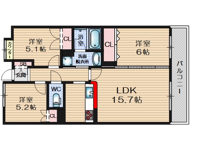 千里丘レジデンスの間取り