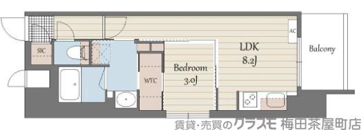 S-RESIDENCE天満橋arの間取り