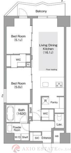 北新町の完工年月(2025年3月)築の賃貸マンションの間取り