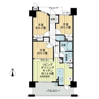 西京極大門町の完工年月(2006年6月)築の賃貸マンションの間取り