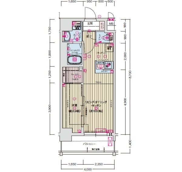 壬生西土居ノ内町の完工年月(2026年2月)築の賃貸マンションの間取り