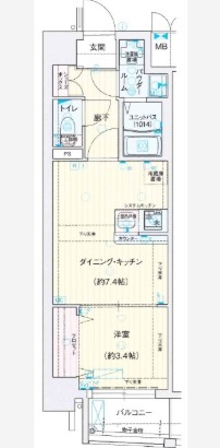 レシオス大阪城SOUTHの間取り