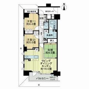 匂天神町の完工年月(2012年1月)築の賃貸マンションの間取り