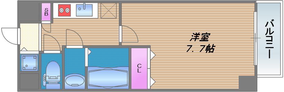 S-RESIDENCE緑橋駅前の間取り