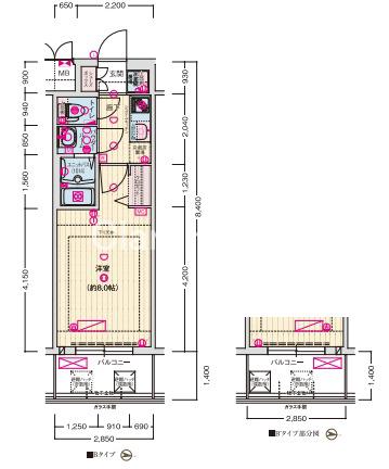ソルテラスOSAKA MID EASTクレアストの間取り