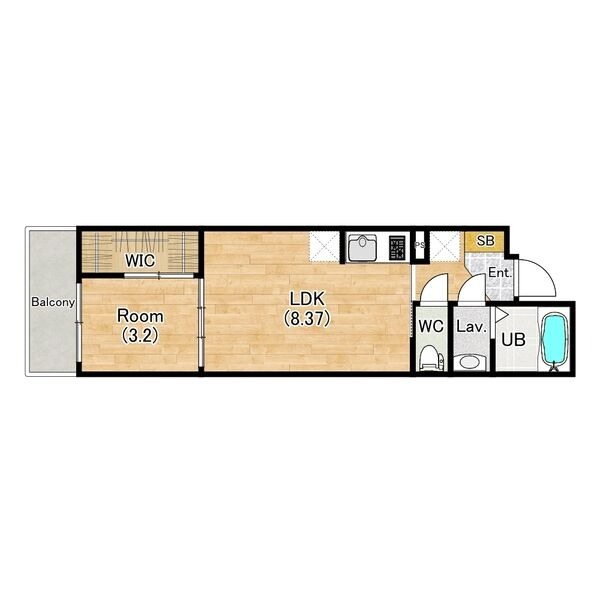 高辻西洞院町の完工年月(2026年3月)築の賃貸マンションの間取り