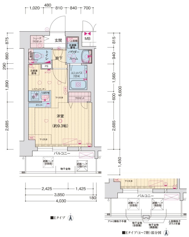 西院西溝崎町の完工年月(2026年1月)築の賃貸マンションの間取り