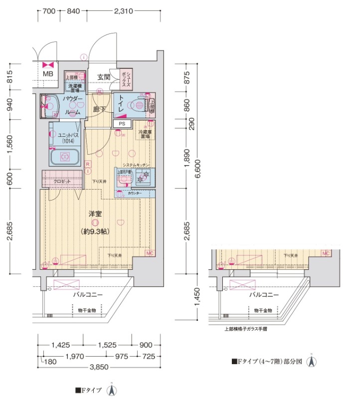 西院西溝崎町の完工年月(2026年1月)築の賃貸マンションの間取り