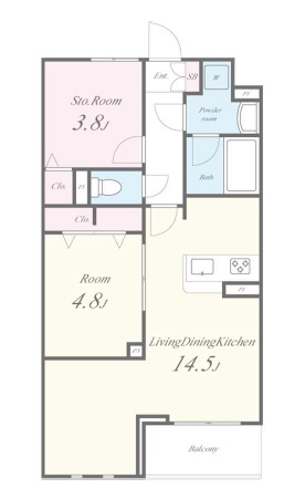 天王の完工年月(2026年3月)築の賃貸アパートの間取り