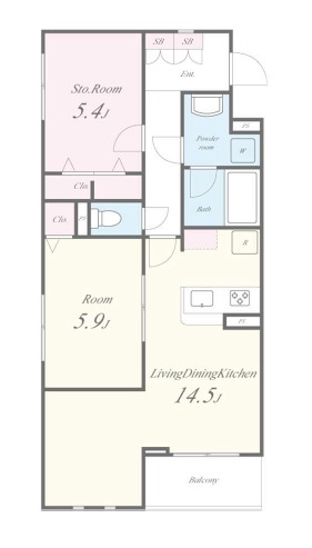 天王の完工年月(2026年3月)築の賃貸アパートの間取り