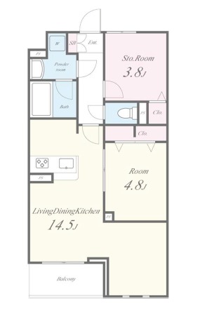 天王の完工年月(2026年3月)築の賃貸アパートの間取り