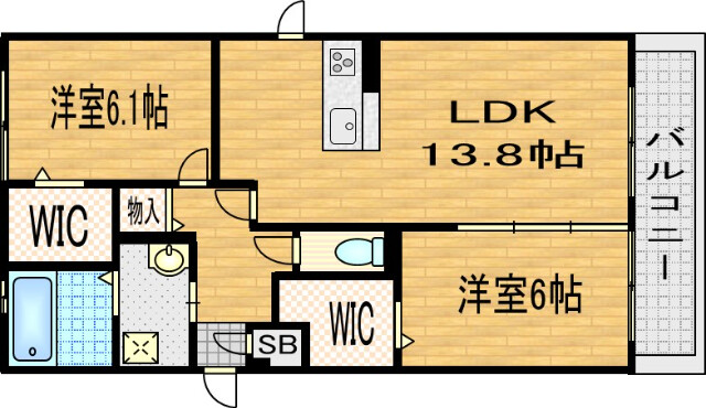 桂浅原町の完工年月(2019年8月)築の賃貸アパートの間取り