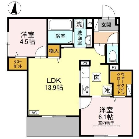 めぞん西田中の間取り