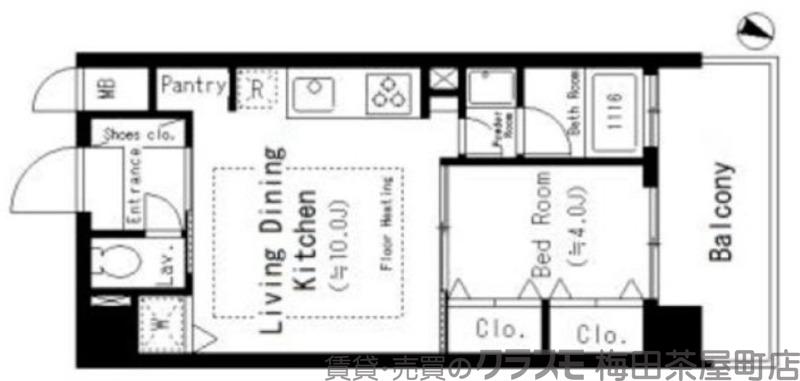 西宮原の完工年月(2012年12月)築の賃貸マンションの間取り