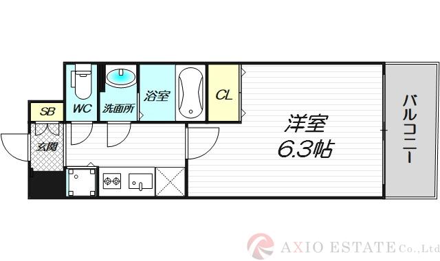 鷺洲の完工年月(2022年2月)築の賃貸マンションの間取り