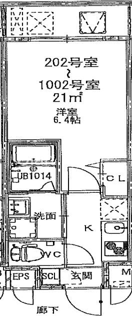 エルプエンテ緑橋の間取り