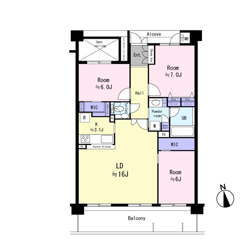 太秦下角田町の完工年月(2007年7月)築の賃貸マンションの間取り