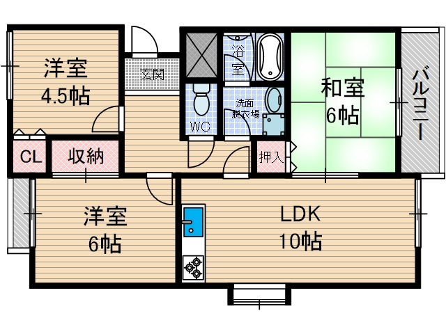十三番ハイムの間取り