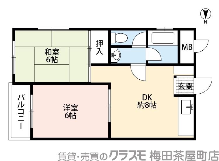 南吹田の完工年月(1984年9月)築の賃貸マンションの間取り