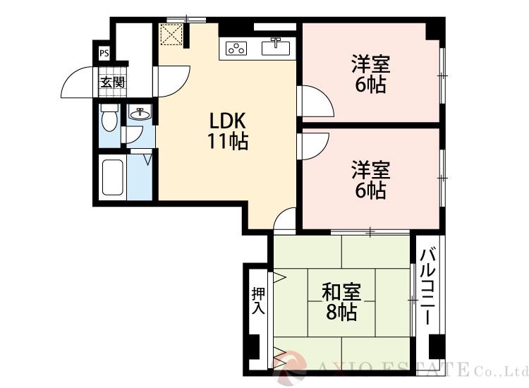 パレス江坂の間取り