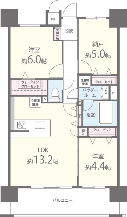 上鳥羽大柳町の完工年月(2015年3月)築の賃貸マンションの間取り