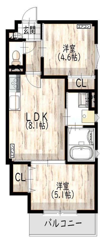 クリエオーレ庄屋Ⅰの間取り